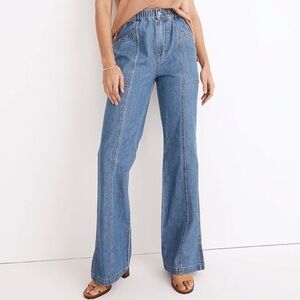 Madewell Denim Pull-On Loose Flare Pants Size Medium